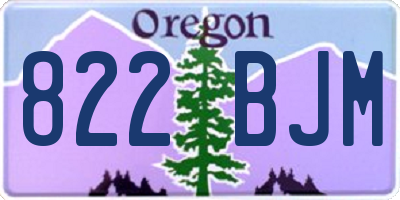 OR license plate 822BJM