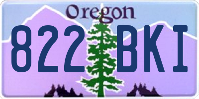 OR license plate 822BKI