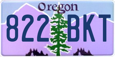 OR license plate 822BKT