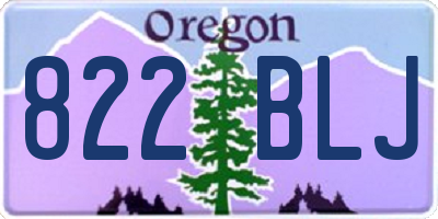 OR license plate 822BLJ