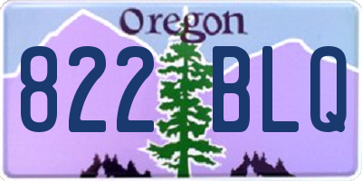 OR license plate 822BLQ