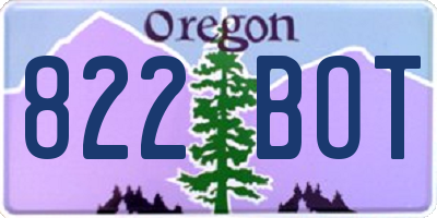 OR license plate 822BOT