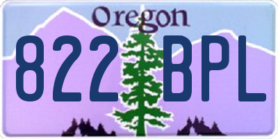 OR license plate 822BPL