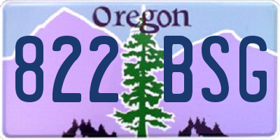 OR license plate 822BSG