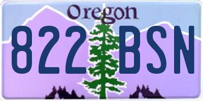 OR license plate 822BSN