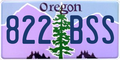 OR license plate 822BSS