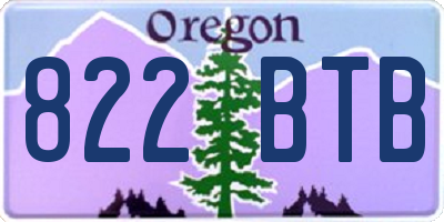 OR license plate 822BTB