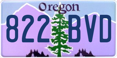 OR license plate 822BVD