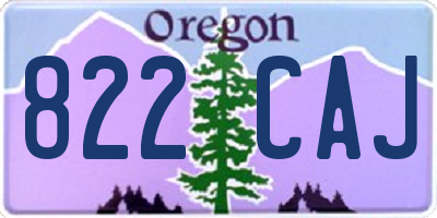 OR license plate 822CAJ