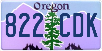 OR license plate 822CDK