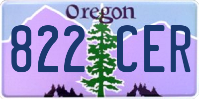 OR license plate 822CER