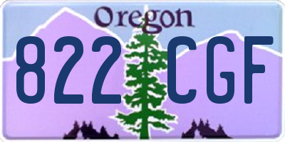 OR license plate 822CGF