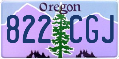 OR license plate 822CGJ