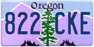 OR license plate 822CKE