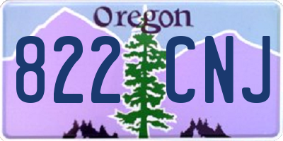 OR license plate 822CNJ
