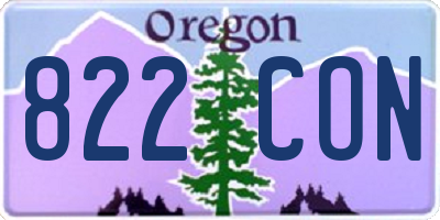 OR license plate 822CON