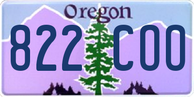 OR license plate 822COO