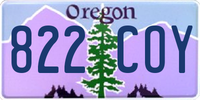 OR license plate 822COY