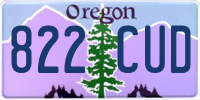 OR license plate 822CUD