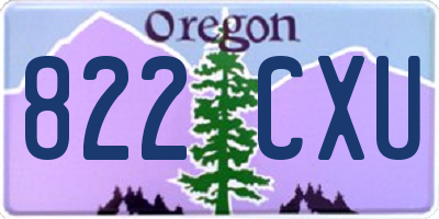 OR license plate 822CXU