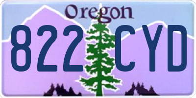 OR license plate 822CYD