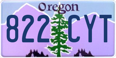 OR license plate 822CYT