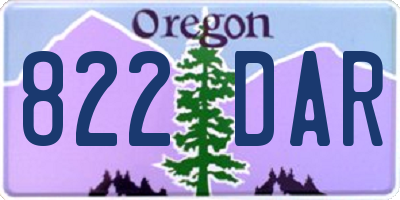 OR license plate 822DAR