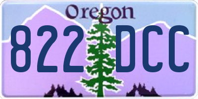 OR license plate 822DCC
