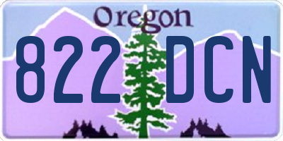 OR license plate 822DCN