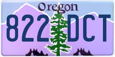 OR license plate 822DCT