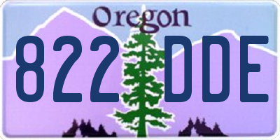 OR license plate 822DDE