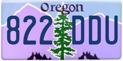 OR license plate 822DDU