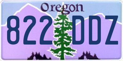 OR license plate 822DDZ