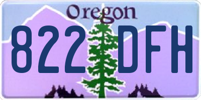 OR license plate 822DFH