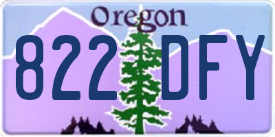 OR license plate 822DFY