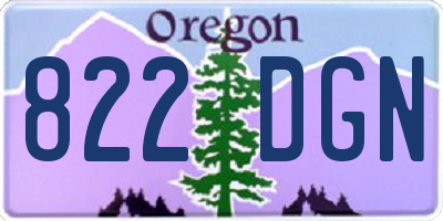 OR license plate 822DGN
