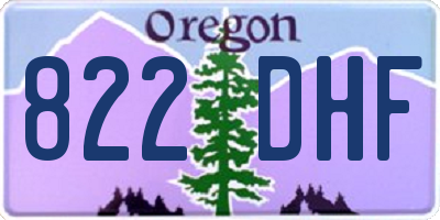 OR license plate 822DHF
