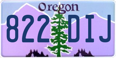 OR license plate 822DIJ