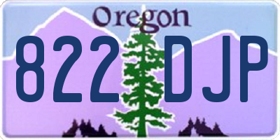 OR license plate 822DJP