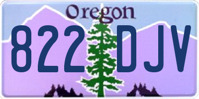 OR license plate 822DJV