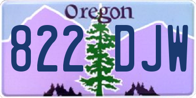 OR license plate 822DJW