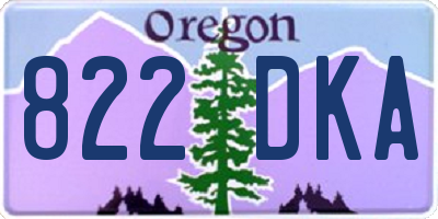 OR license plate 822DKA