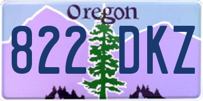OR license plate 822DKZ
