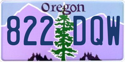 OR license plate 822DQW