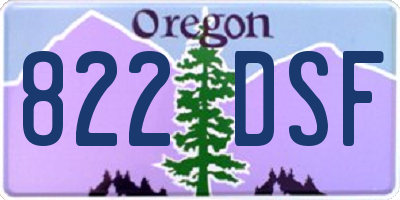 OR license plate 822DSF