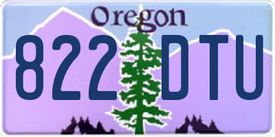 OR license plate 822DTU