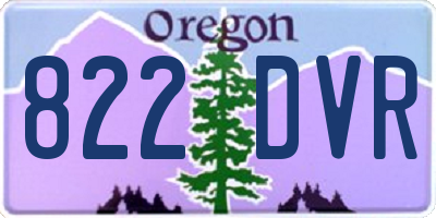 OR license plate 822DVR