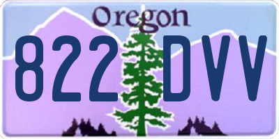 OR license plate 822DVV