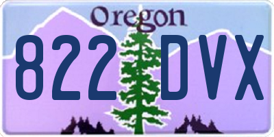 OR license plate 822DVX