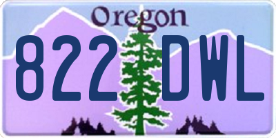 OR license plate 822DWL